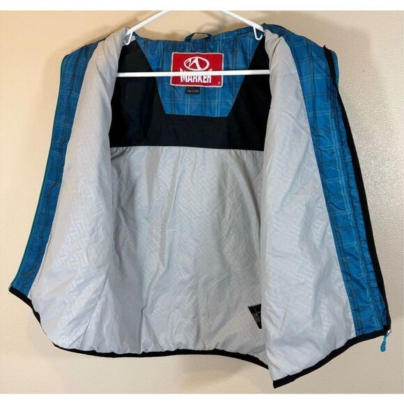 NWOT Vintage Marker Women's Quilted Blue Plaid Puffer Full Zip Mock Neck Vest S - Picture 5 of 11